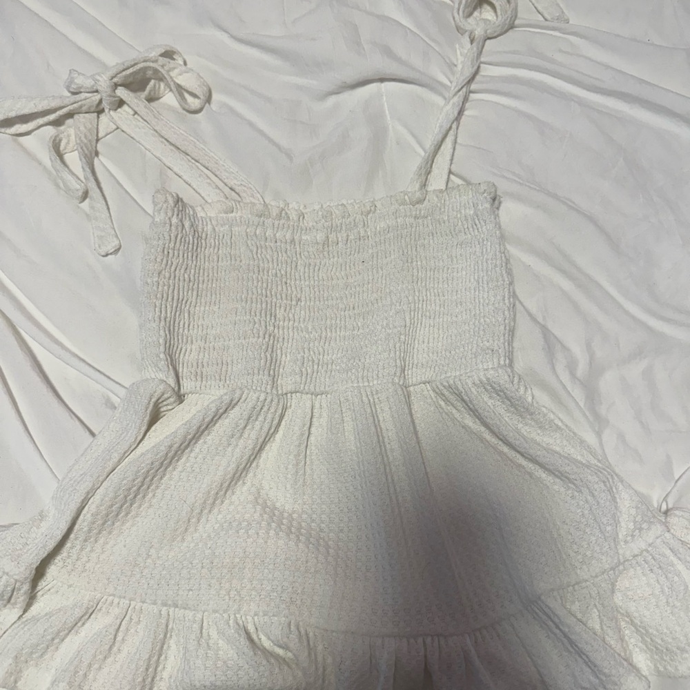 White Smocked top with Tie Straps
